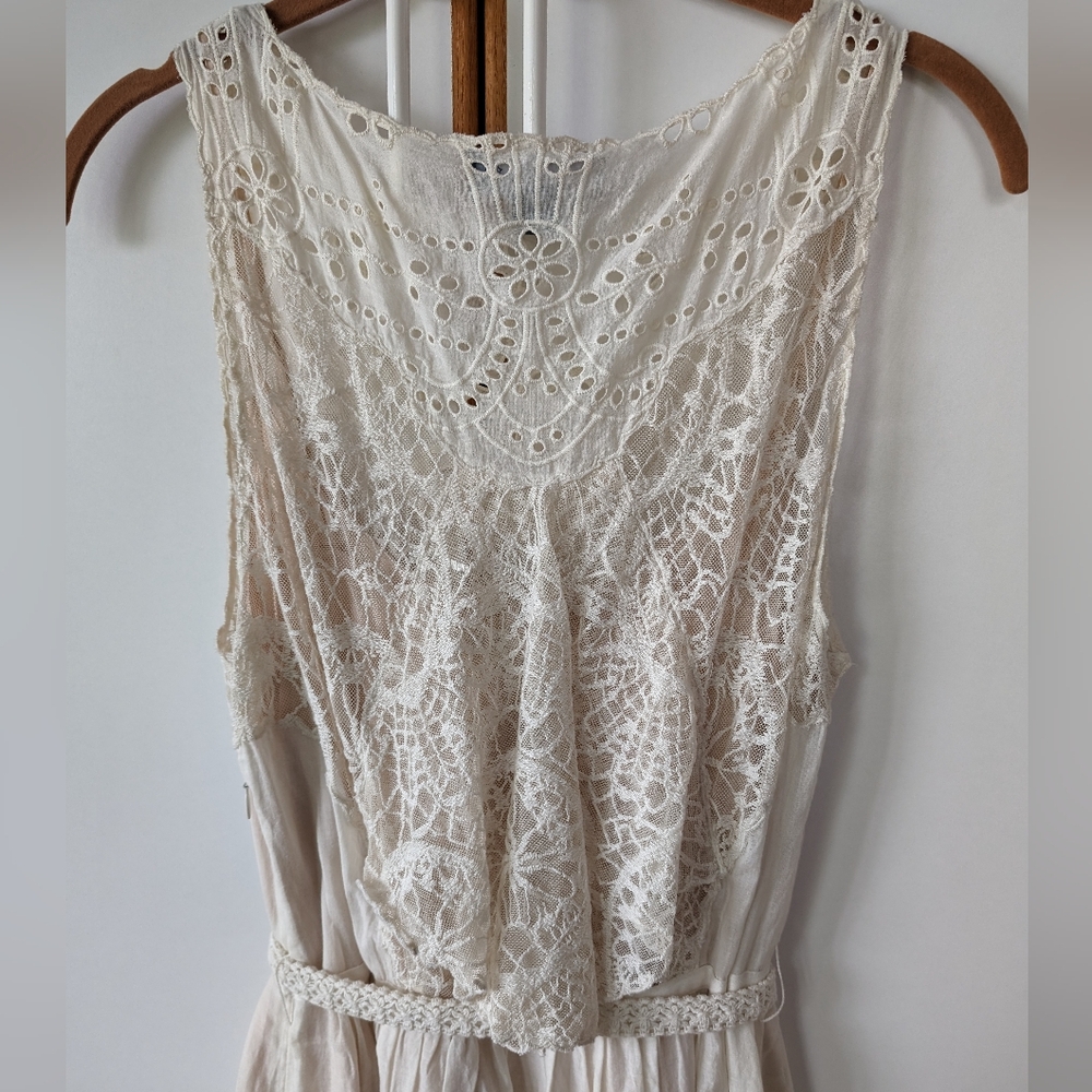 Anthropologie Lil Windward Lace Midi Dress in Cream - Picture 4 of 15
